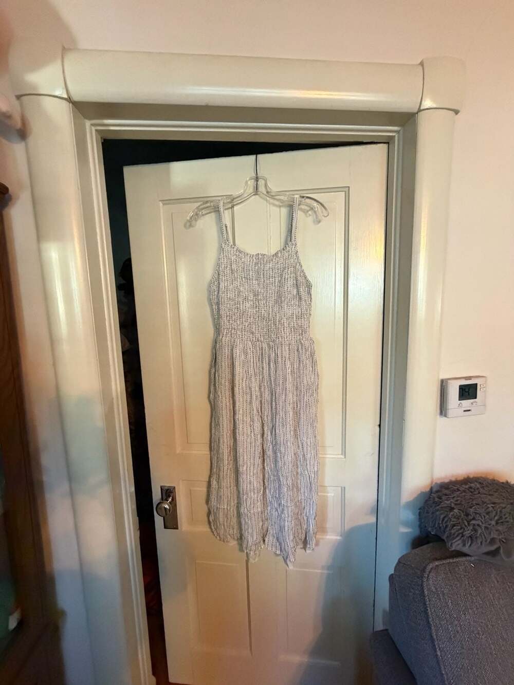 Old Navy Cami Midi Dress Size M Striped Smocked Rayon